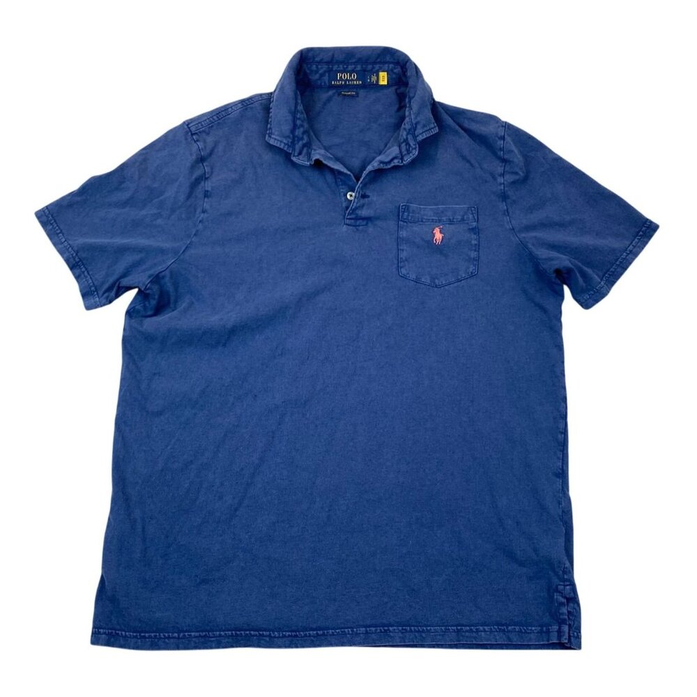 Polo Ralph Lauren Men Polo Shirt Large Classic Fit Short Sleeve Golf Casual Blue